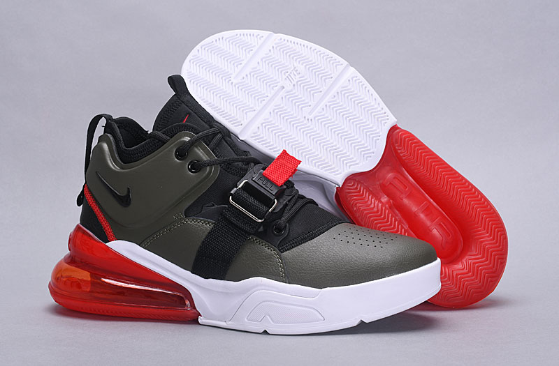 Nike Air Force 270 Mid Army Green Black Red White Shoes